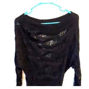 Guess Women's Black Crochet Sweater Sz S